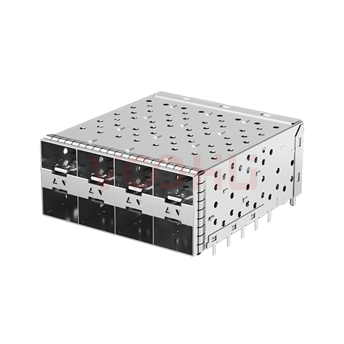 WHSFP15624D009 SFP+ 2&times;4 10G Press-Fit Cage+Connector SFP镀金厚度15U 光纤笼子