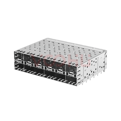 WHSFP06326F001 (低高度) SFP 2&times;6 5G Cage+Connector SFP镀金厚度30U 镀镍 50U 光纤笼子