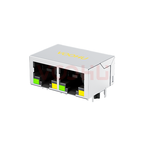 SYT112Q594AB2A12DB1 1*2 10G LED (左绿 右黄) RJ45 连接器