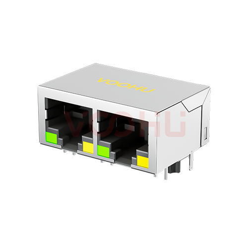 SYT112B002AB2A1D3 90&deg; 侧面插入 1*2 开口朝下 10/100M LED G/Y DIP  RJ45