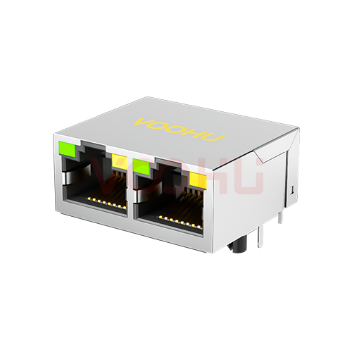 SYT312B002AC2A4DN 90&deg; 侧面插入  1*2 开口朝上 10/100M LED G/Y DIP  RJ45