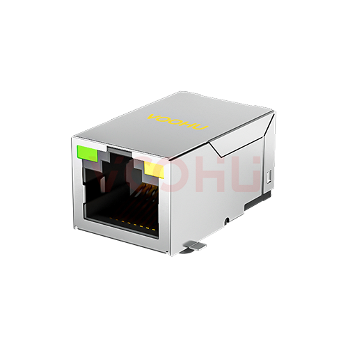 SYT311B093AA2A7S009 90&deg; 侧面插入 1*1 开口朝上 10/100M LED G/Y SMD  RJ45