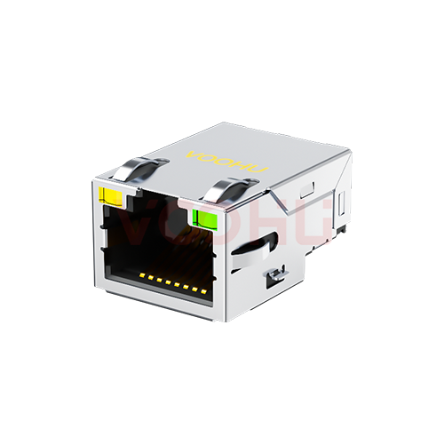 SYT211B227DB1A7CBS057 90&deg; 侧面插入 1*1 开口朝上 Y/G 10/100M SMT 沉板RJ45连接器