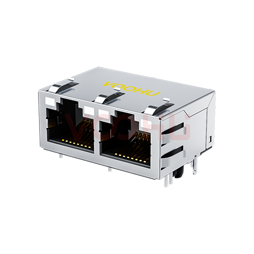 SYT212Q776FG1A4D 1*2 1000M 开口朝上 90&deg; LED（GY/GY）RJ45连接器