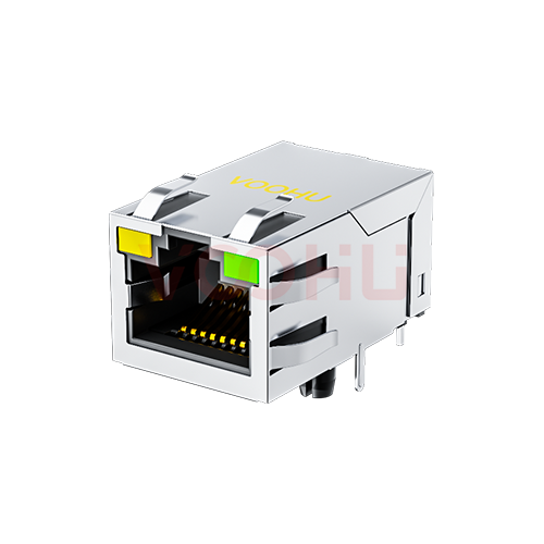 SYT311B083DB1A4DN 90&deg; 侧面插入 1*1 开口朝上 10/100M LED Y/G DIP RJ45