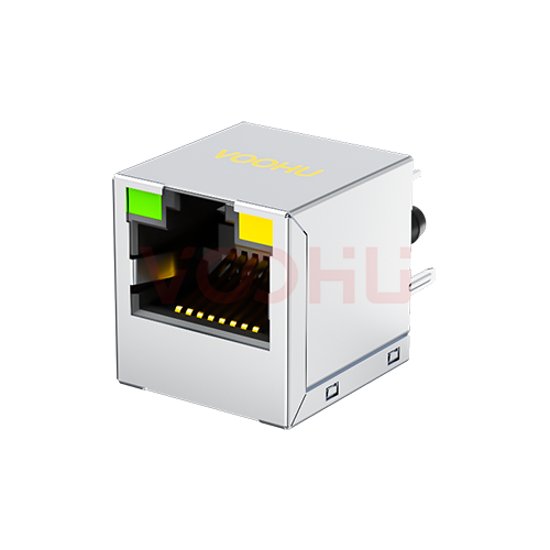 SYT511Q070AB2A8D 180&deg;立式 1*1 开口朝上 100/1000M  有LED G/Y DIP RJ45
