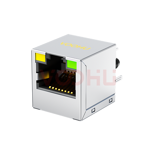 SYT511Q106AC1A8D 1*1 1000M 180&deg; 开口朝上 LED（左黄右绿）RJ45连接器