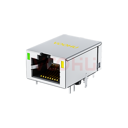 SYT811Q008CD2A2DC057  90&deg; 侧面插入 1*1 开口朝上 1000BASE G/Y DIP RJ45(低高度)