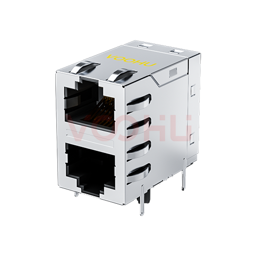 SYT21Q145HWA2D057 90&deg; 侧面插入 2*1 开口朝上/下 100/1000M 无灯带弹片 DIP  RJ45