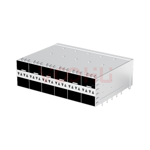 WH19HT019D1S01 SFP 2&times;6 5G Cage+Connector SFP镀金厚度 15U 镀镍30U SFP光纤笼子