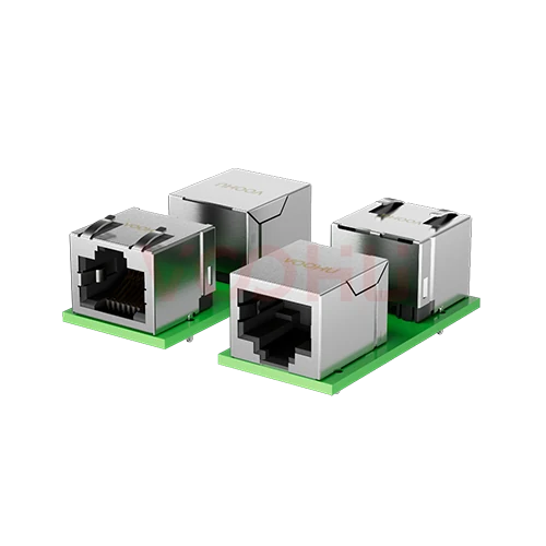 SYT-PCB003 90&deg; 侧面插入 1*1 DIP带屏蔽带弹片 RJ45直通头