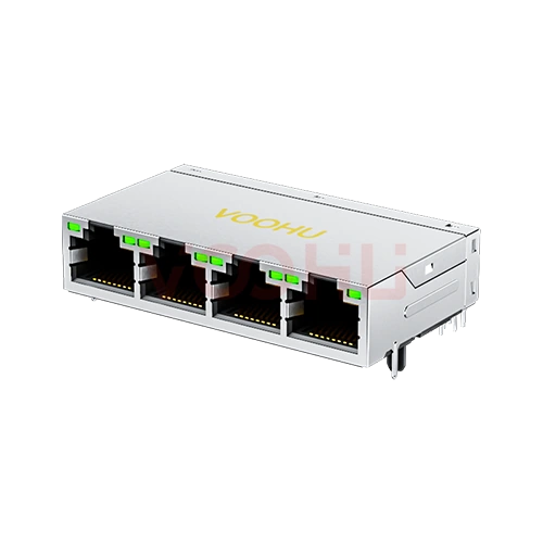 SYT414Q082AB3A2D359  90&deg;  1*4 开口朝上 100/1000M G/G DIP RJ45