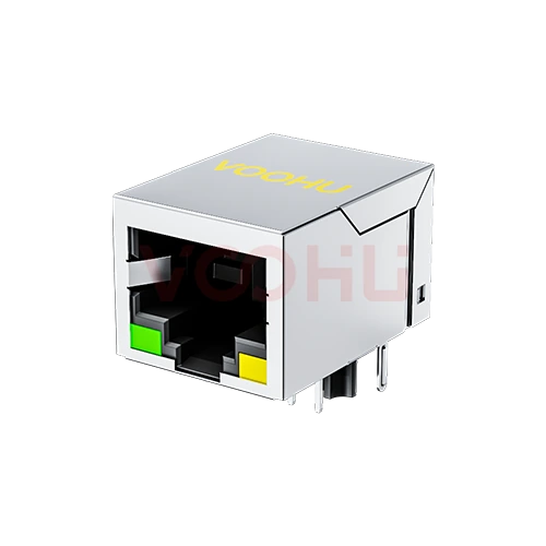 SYT111B075AA2A1D 90&deg; 侧面插入 1*1 开口朝下 10/100M G/Y DIP RJ45