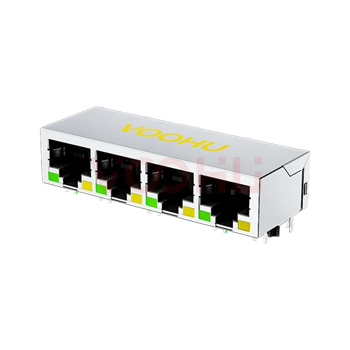SYT114Q066AA2A1D  90&deg; 侧面插入  1*4 开口朝下 100/1000M LED G/Y DIP  RJ45