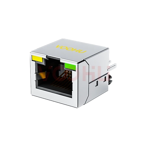 SYT52T1188AB1A1DY1008 180&deg;立式  1*1 开口朝上 LED 左黄右绿 DIP  RJ45