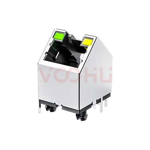 SYT52C1188AB2C1DB4134 45&deg;斜口 1*1 开口朝上 G/Y DIP RJ45
