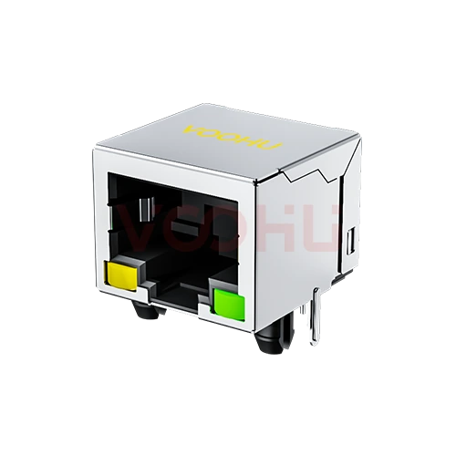 SYT56A1188AB1A3DY1054 90&deg; 侧面插入 1*1 开口朝下 LED Y/G  带屏蔽  DIP RJ45