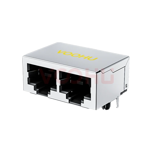 SYT59211218GWA3DY5027 90&deg; 侧面插入 1*2 开口朝下 无LED 带屏蔽 DIP RJ45