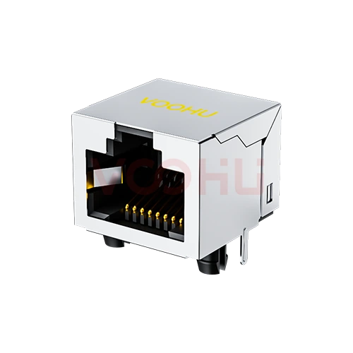 SYT561188GWA3DY1027 90&deg; 侧面插入 1*1 开口朝上 无LED 带屏蔽 DIP RJ45