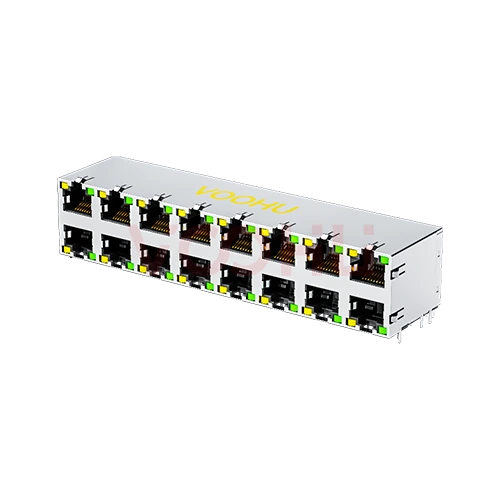 SYT59212888DB1A1DY1B006长体 90&deg; 侧面插入 2*8  开口朝上/下 Y/G DIP RJ45