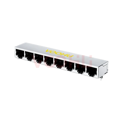 SYT59211818GWA1D7Y1027 90&deg; 侧面插入 1*8 开口朝下 无LED 带屏蔽 DIP RJ45