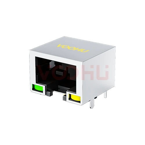 SYT60A1188AB2A3DB4175 90&deg; 侧面插入 1*1 开口朝下 G/Y DIP RJ45（低高度）