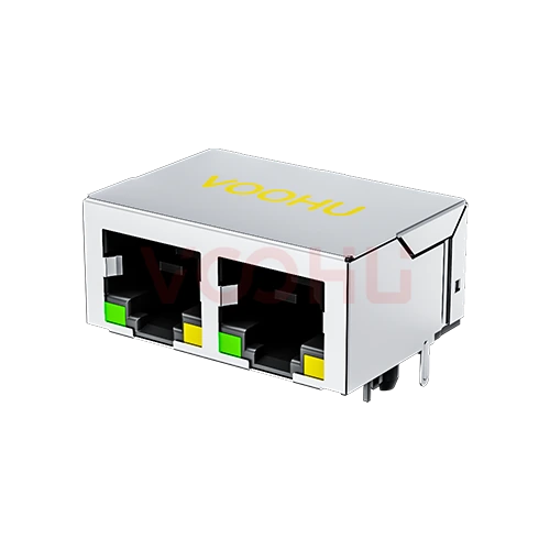 SYT59211288AB2A1DY1006 90&deg; 侧面插入 1*2 开口朝下 LED G/Y 带屏蔽 DIP RJ45