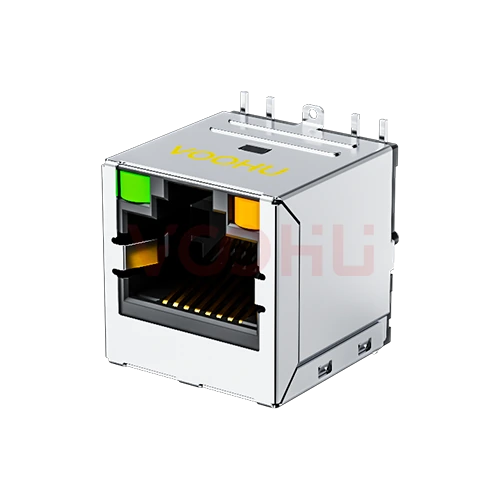 SYT511Q425AB5A7SA057 180&deg; 1X1 1000BASE LED（左绿右橙）RJ45连接器