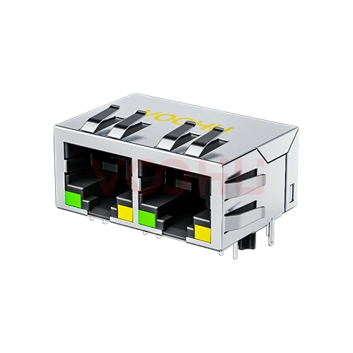SYT112Q285DA2A1DA2 90&deg; 侧面插入 1*2 开口朝下 2.5G LED G/Y DIP RJ45
