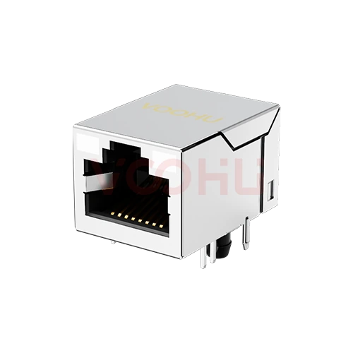 SYT211Q075CG1A4DZ 90&deg; 侧面插入 1*1 开口朝上 100/1000M LED GY/GY  DIP RJ45