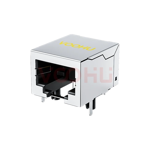 SYT56221118GWA3D1Y1027 90&deg; 侧面插入 1*1 开口朝下 无LED DIP RJ45