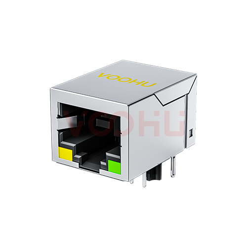 SYT111B048AA1A1D 90&deg; 侧面插入 1*1 开口朝下 10/100M Y/G DIP RJ45