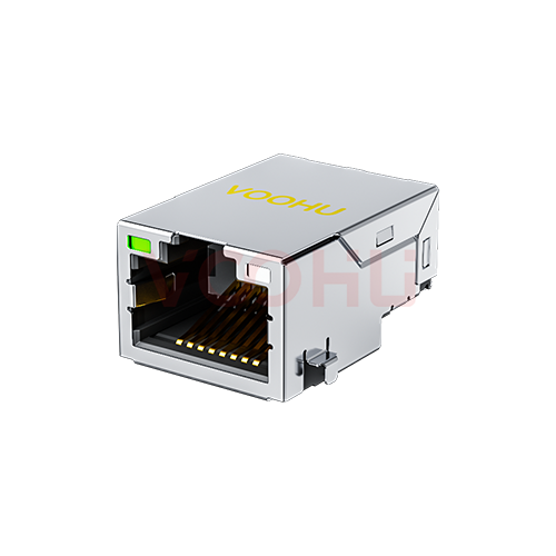 SYT211T004AE4A7CBST6359 1*1 90&deg; LED(G/YG) 10G SMT 沉板RJ45连接器