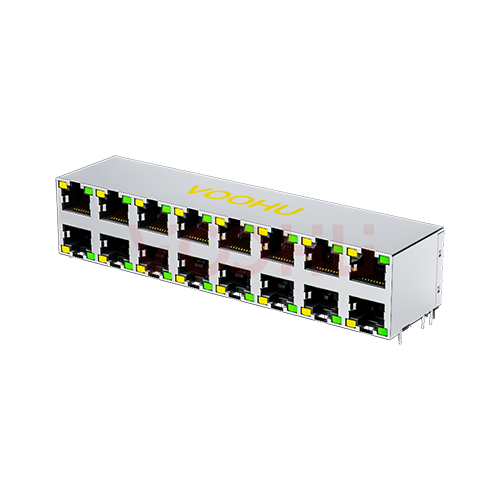 WH59B38882111101 90&deg; 2*8	开口上/下 LED（Y/G）DIP RJ45网络接口