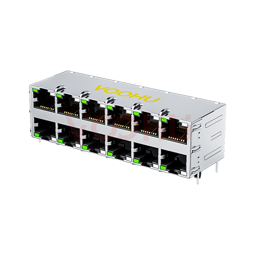 WH59G82606623C12 1000BASE 90&deg; 2*6 开口上/下 带防雷 RJ45 网络接口