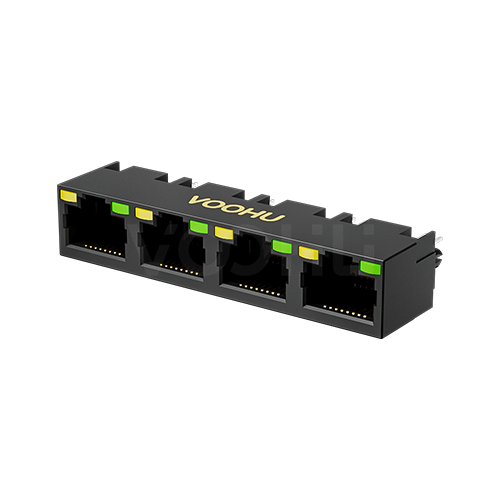 SYT52D1488JB1A1DB1019  180&deg;立式  1*4  开口朝上 LED左黄右绿 RJ45