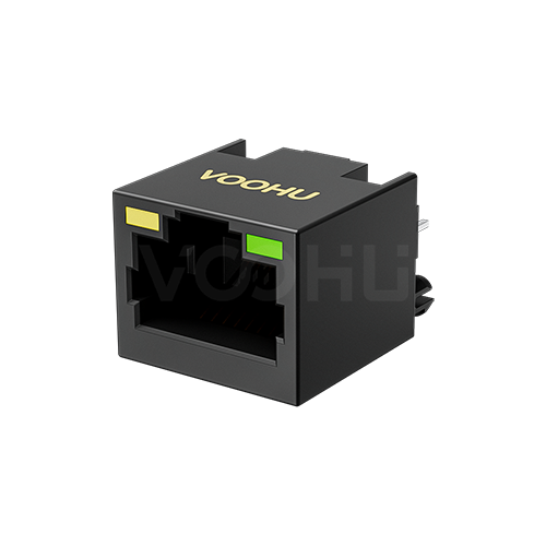 SYT52T1188JB1A1DY1008 180&deg;立式  1*1 开口朝上 LED 左黄右绿 DIP  RJ45