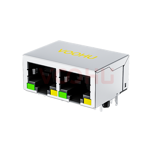 SYT112Q787AB2A1D3P 90&deg; DIP 1*2 100/1000BASE POE 600mA LED:G/Y RJ45网络接口