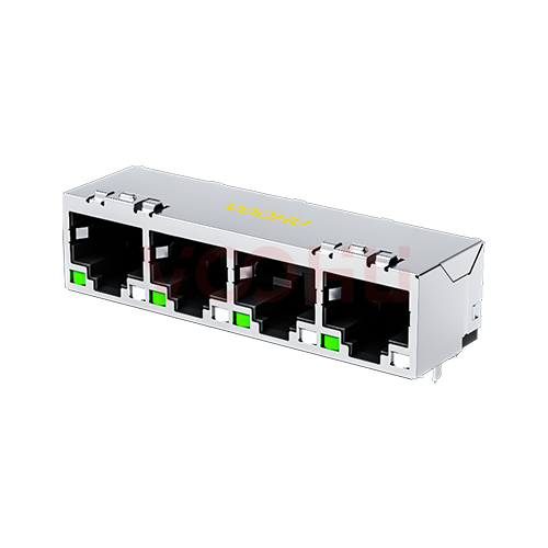 SYT56F1488AE6A3DB3057 90&deg; 侧面插入 1*4 开口朝下 G/GO DIP RJ45