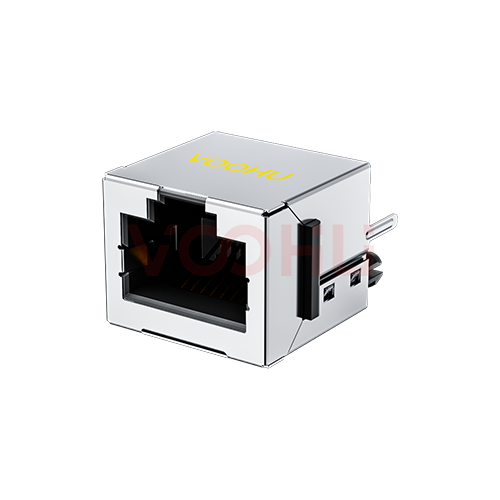 SYT52TE1188GWA1DY1008 180&deg;立式  1*1 开口朝上 带屏蔽 DIP  RJ45