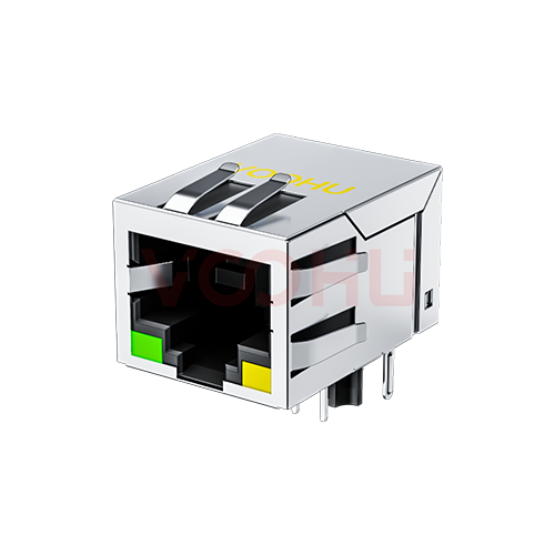 SYT111B002DB2A1D 90&deg; 侧面插入 1*1 开口朝下 10/100M  LED G/Y 带屏蔽 DIP RJ45