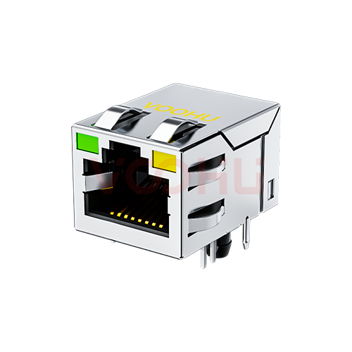 SYT211B073FD2A4DP 90&deg; 侧面插入 1*1 开口朝上 PoE350mA G/Y 10/100M DIP RJ45