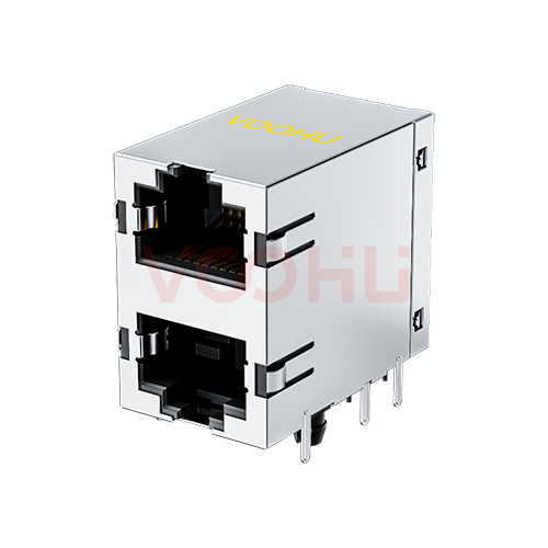 SYT59212188HWA1DY1A022短体 90&deg; 侧面插入 2*1 开口朝上/下 无LED DIP RJ45