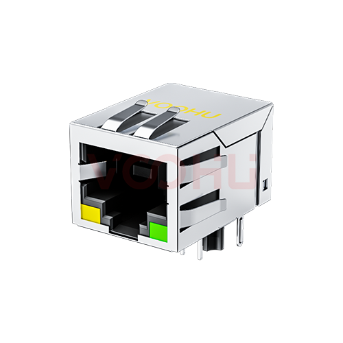 SYT111B127DB1A1DP 90&deg; 侧面插入 1*1 开口朝下 10/100M PoE350mA Y/G DIP RJ45