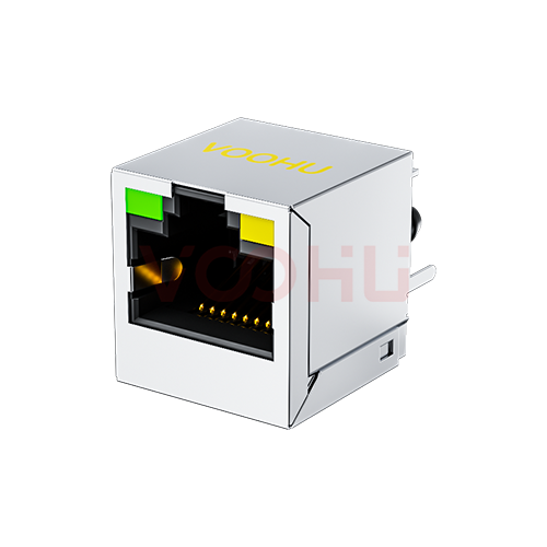 SYT52241188AC2A3DY1027 180&deg;立式  1*1 开口朝上  LED 左绿右黄 DIP RJ45