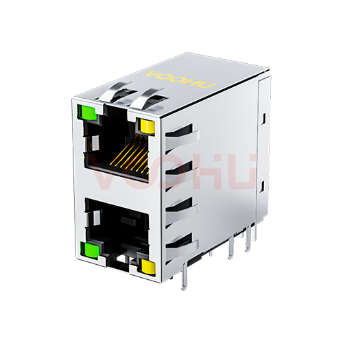 SYT59212188DB2A1DY1D006  90&deg; 侧面插入 2*1 开口朝上/下  LED G/Y DIP  RJ45