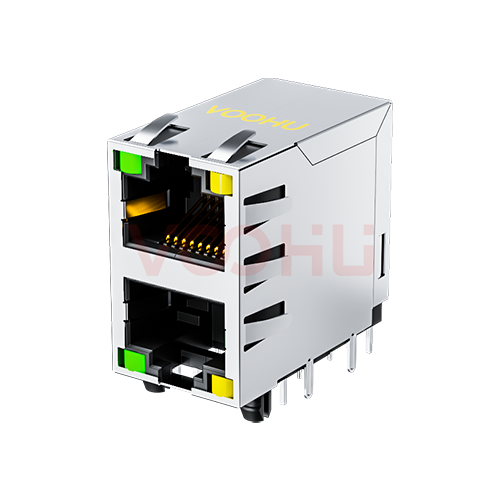 SYT59212188DB2A1DY1C022短体 90&deg; 侧面插入 2*1 开口朝上/下  LED G/Y DIP  RJ45