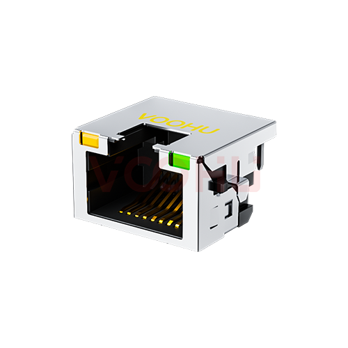 SYTCB431188AB7WA6DB1075  90&deg; 侧面插入 1*1 开口朝上 沉板4.3DIP 沉板RJ45连接器