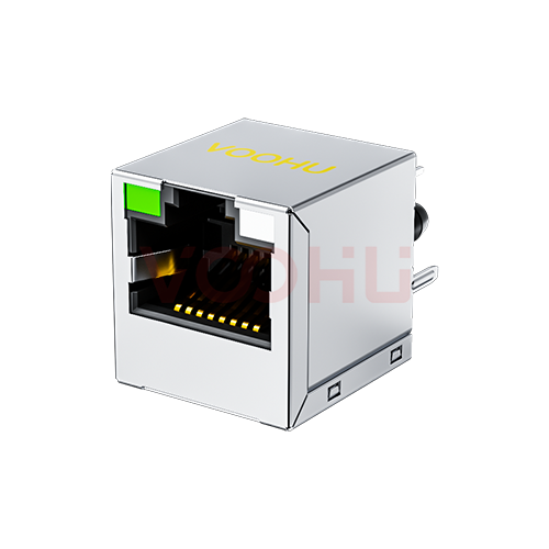 SYT511Q543AE5A8D2  180&deg;立式 1*1 开口向上 2.5G LED G/GO DIP RJ45