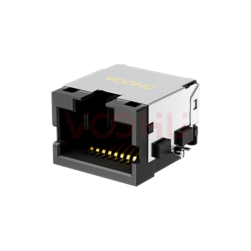 SYTCB801188GWA6SB1133  90&deg; 侧面插入 1*1 开口朝上 SMT 沉板式 沉板RJ45连接器